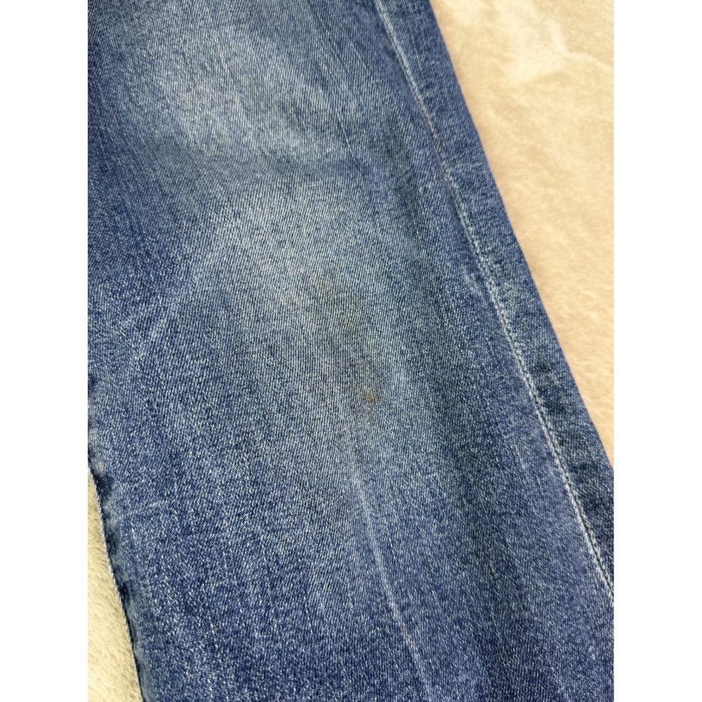 MOTHER The Hustler Size 26 Ankle Fray Jeans Blue Patch Pocket Flare Raw Hem - Picture 14 of 15
